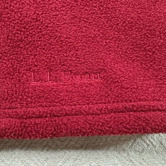 LLBean Men’s Dark Red Fleece 1/4 Snap Pullover with pockets XL Tall - Picture 4 of 7